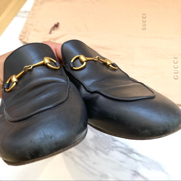 Authentic Gucci Black Leather Slippers - Picture 9 of 11